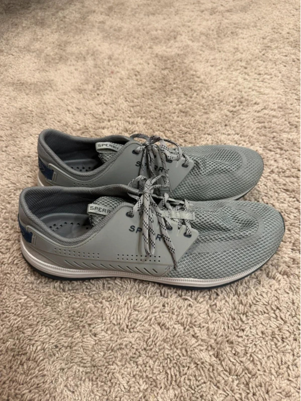 Sperry Gray Mesh Boat Sneakers Men’s Size 13 Lace Up